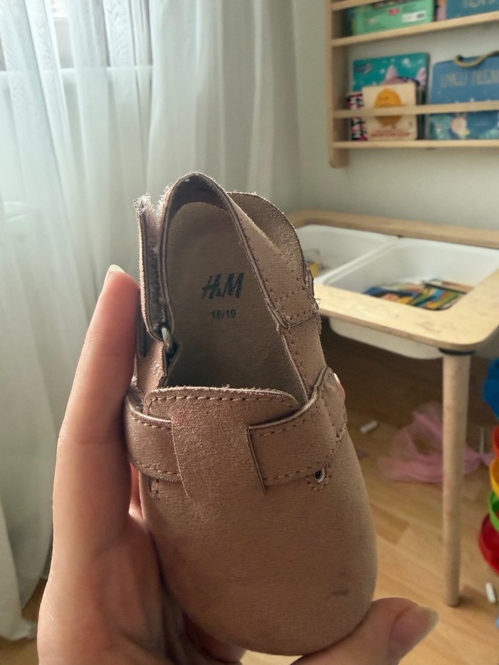 Çocuk Süet Toka Detaylı Kahverengi Terlik - Görsel 5