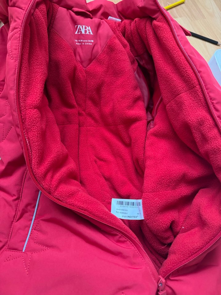 Zara Bebek Kırmızı Fermuarlı Kayak Tulumu - Görsel 3