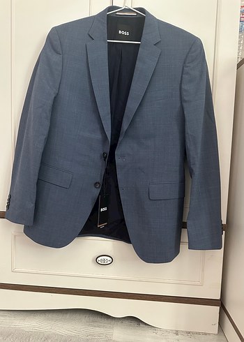 Hugo Boss Mavi Gri Klasik Blazer Ceket