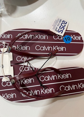 Bordo Calvin Klein bayan  Terlik - Görsel 2