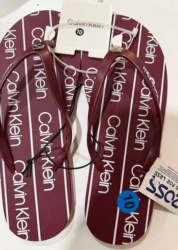 Bordo Calvin Klein bayan  Terlik - Görsel 6