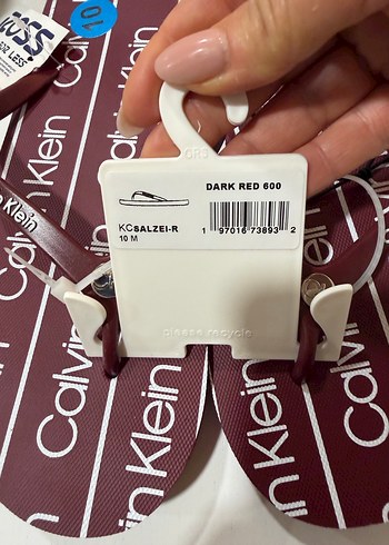 Bordo Calvin Klein bayan  Terlik - Görsel 3