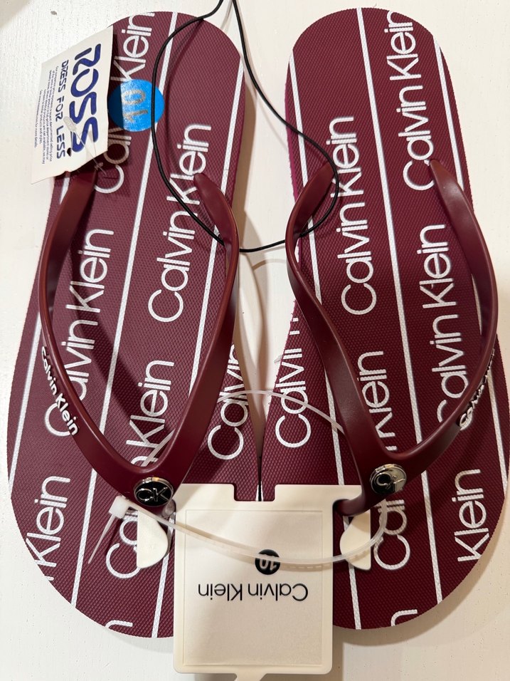 Bordo Calvin Klein bayan  Terlik - Görsel 4