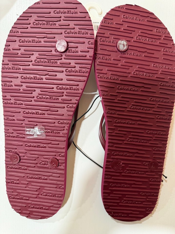 Bordo Calvin Klein bayan  Terlik - Görsel 5