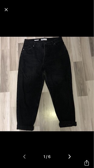 Bershka Siyah Mom Jean