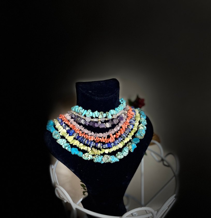 Renkli Uzun Boncuklu Bohem Kadın Kolyesi - Görsel 2