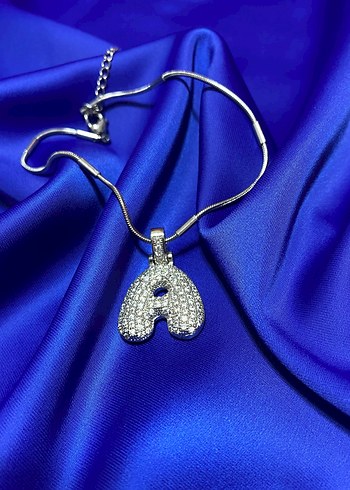 Payetli A Harfli Midi Kadın Kolye - Görsel 4