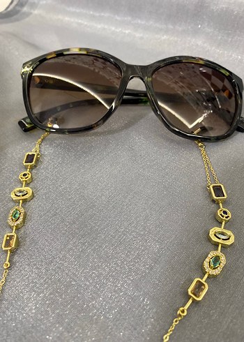 Zincir Detaylı Siyah Kadın Gözlüğü - Görsel 4