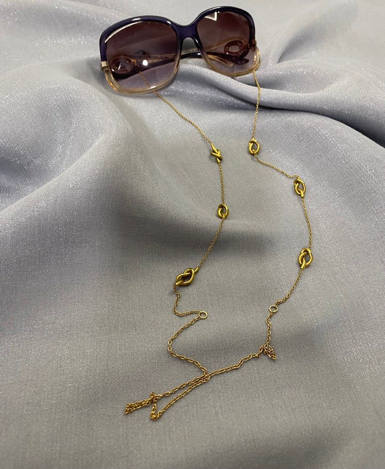 Zincir Detaylı Siyah Kadın Gözlüğü - Görsel 2