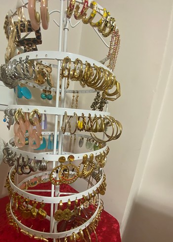 Uzun Beyaz Boncuklu Bohem Küpeler - Görsel 4