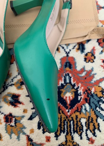 Yeşil Tokalı İnce Topuklu Kadın Ayakkabı - Görsel 6