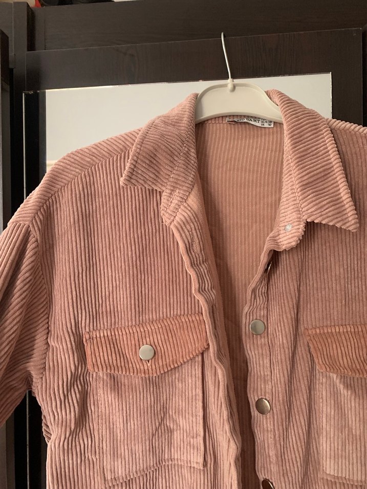 Düğmeli Kadın Süet Gömlek Ceket - Görsel 3