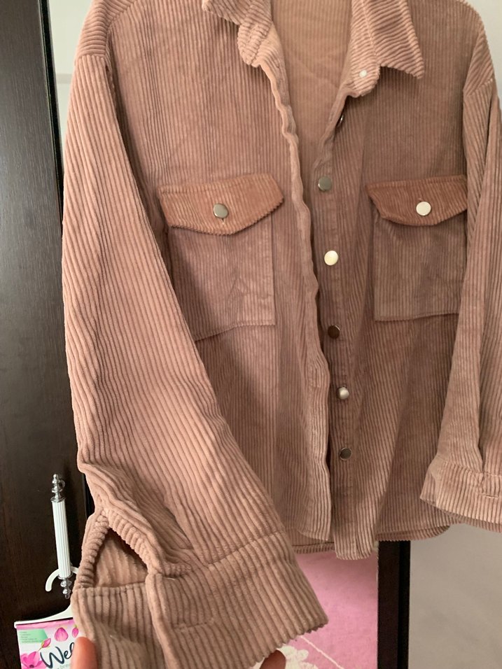 Düğmeli Kadın Süet Gömlek Ceket - Görsel 2