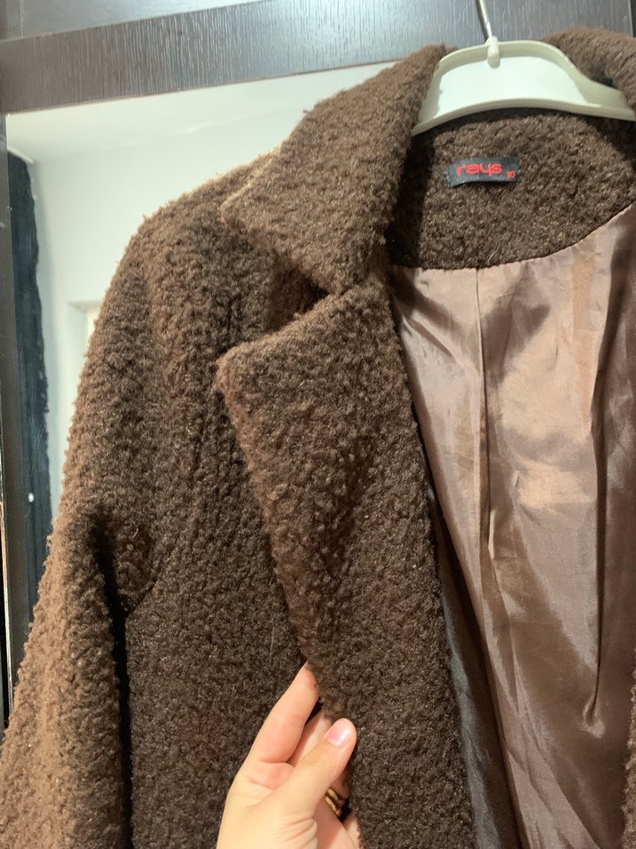 Kahverengi Kürklü Kadın Midi Kaban - Görsel 4