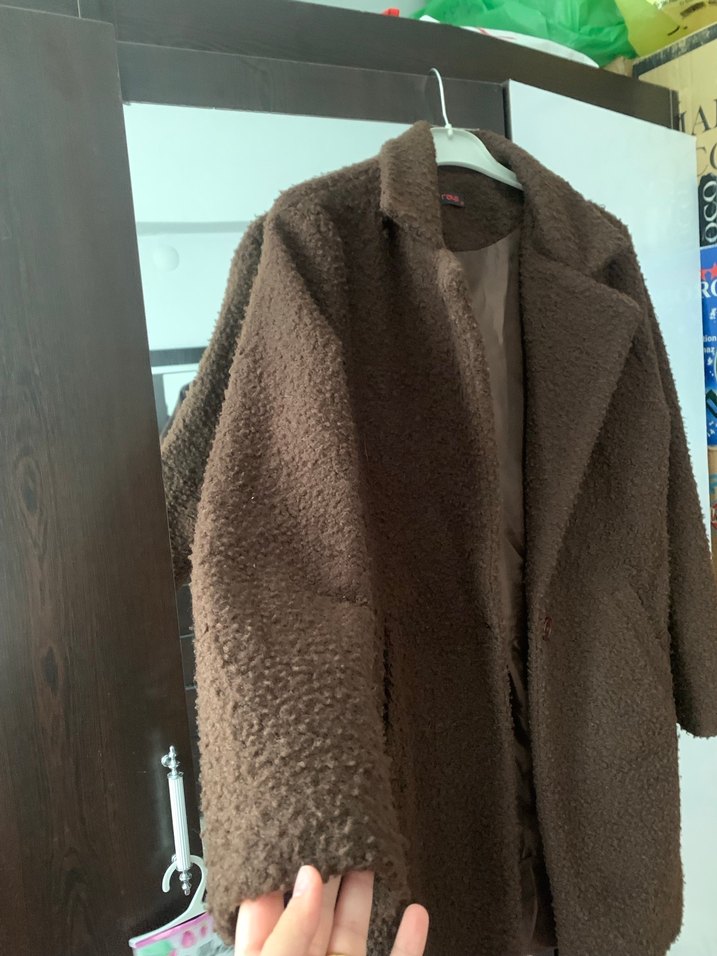 Kahverengi Kürklü Kadın Midi Kaban - Görsel 3