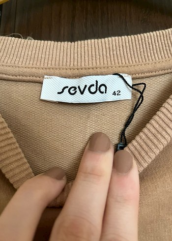 Bej Kadın Sweatshirt - Görsel 2