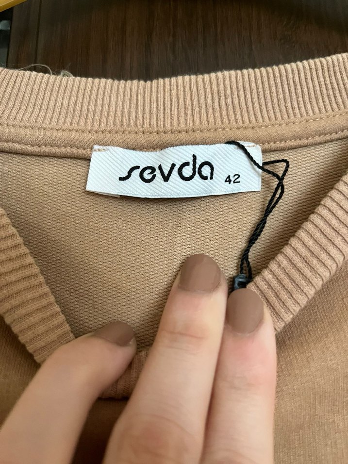 Bej Kadın Sweatshirt - Görsel 2