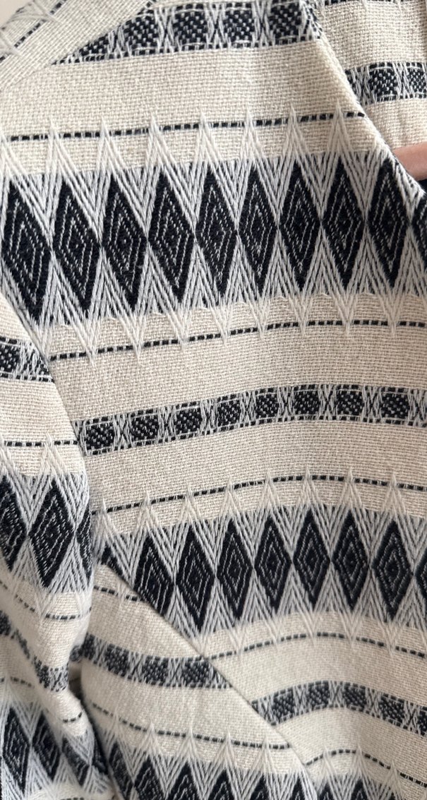 Bohem Etnik Desenli Triko Midi Ceket - Görsel 3