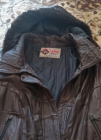 44 Beden kahverengi Renk Deri ceket