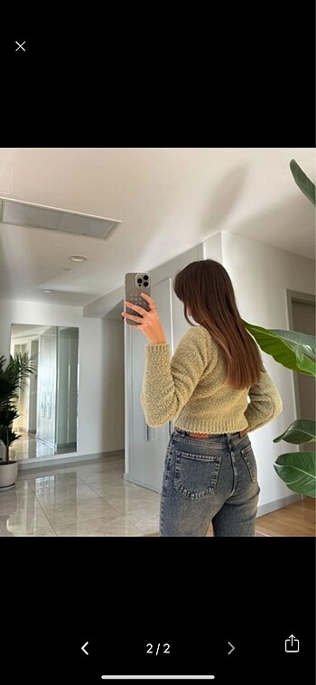 Zara Çağla yeşili havlu ip kazak