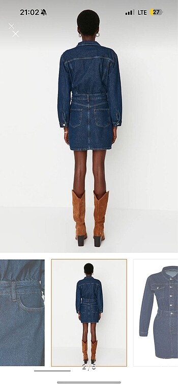 Trendyol & Milla Kot Mini Denim Elbise