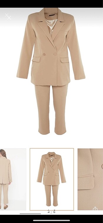Trendyol & Milla KREM BLAZER CEKET PANTALON TAKIM
