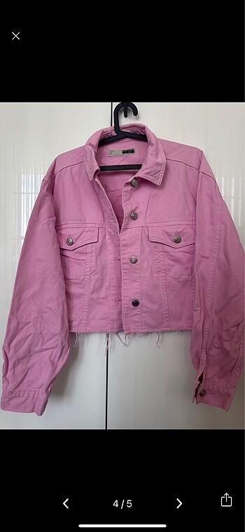 m Beden Top shop marka pembe crop ceket