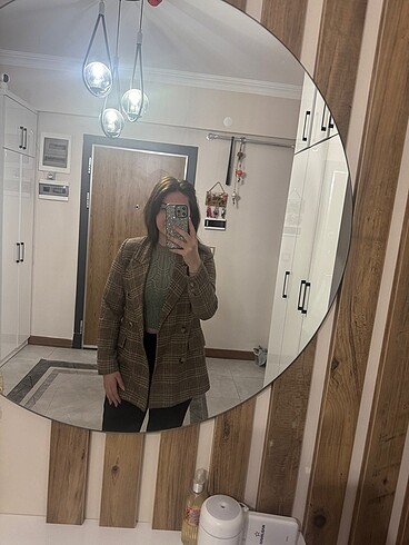 l Beden Ekose blazer ceket