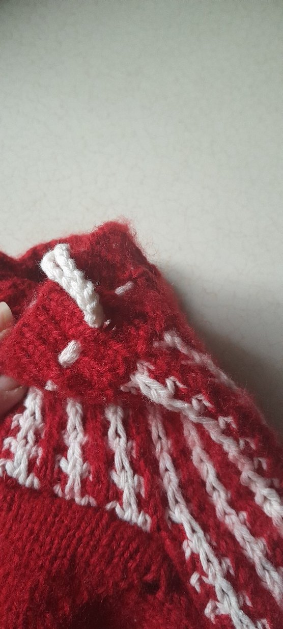 kadın  Kırmızı Örgü Çorap - Görsel 3