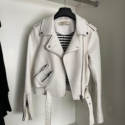 Deri Ceket | Orijinal Zara Beyaz Deri Ceket Leathet Jacket
