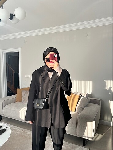 universal Beden siyah Renk Oversize Poliviskon Ceket