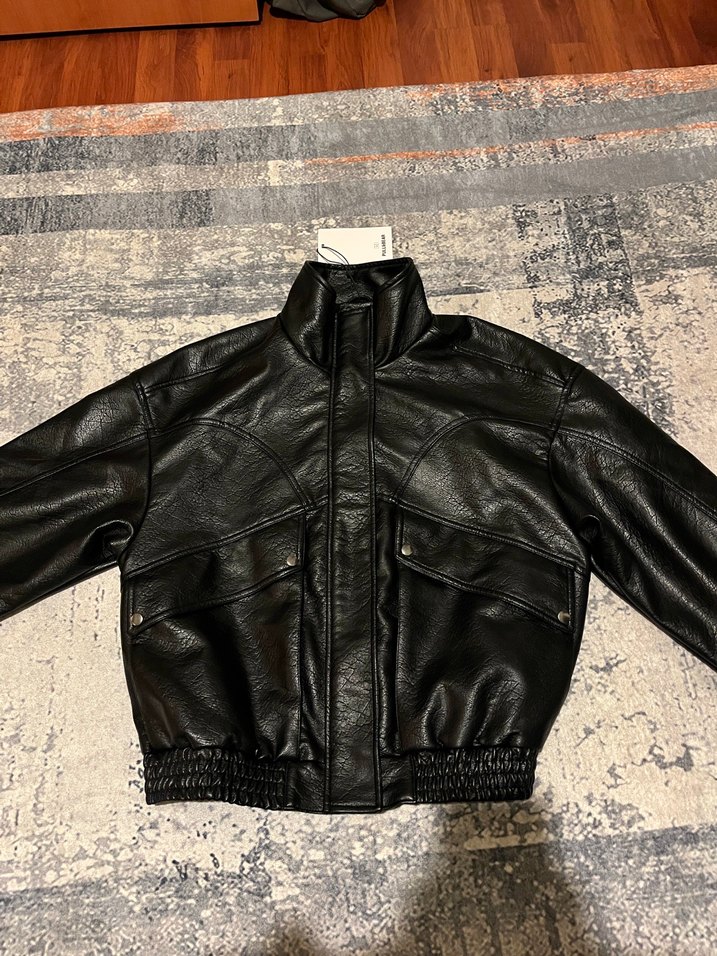 pull bear suni deri ceket - Görsel 4