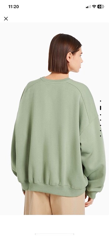 Pull and Bear yeşil oversize sweatshirt