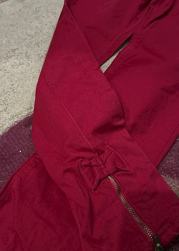Zara Bordo Parlak Kadın Midi Kumaş Pantolon