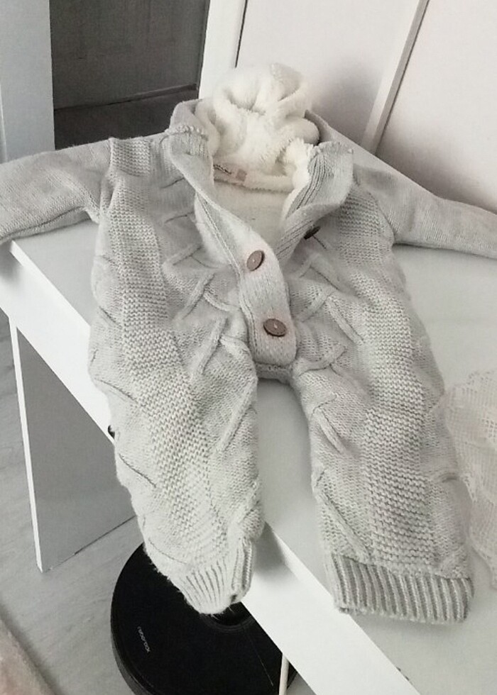 Sıfır bebek triko kalın tulum - Görsel 2