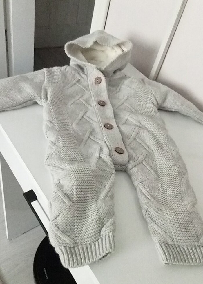 Sıfır bebek triko kalın tulum - Görsel 3