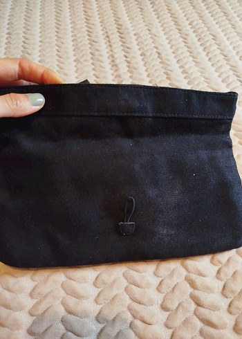 Siyah Süet Boncuklu Kadın Portföy Çanta - Görsel 4