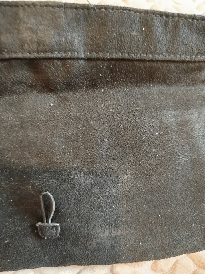 Siyah Süet Boncuklu Kadın Portföy Çanta - Görsel 5