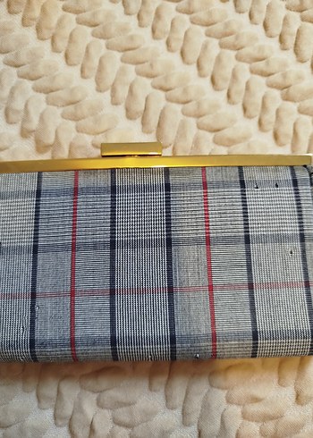 Kare Desenli Gri Kadın Portföy Çanta - Görsel 3