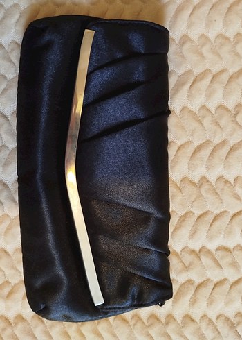 Saten Pilili Siyah Portföy Çanta - Görsel 4