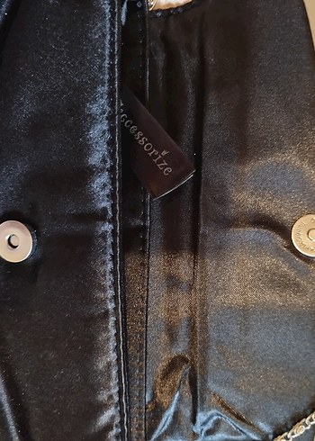 Saten Pilili Siyah Portföy Çanta - Görsel 5