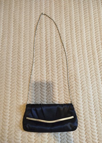 Saten Pilili Siyah Portföy Çanta - Görsel 2