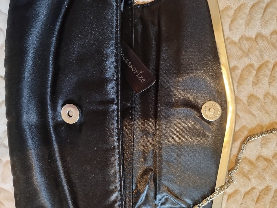 Saten Pilili Siyah Portföy Çanta - Görsel 5