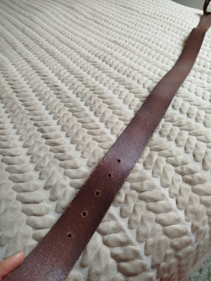 Koyu Kahverengi Deri Tokalı Kemer - Görsel 5