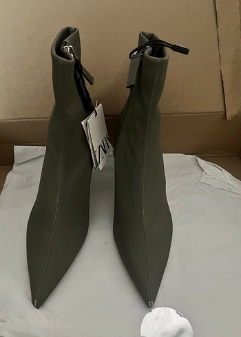 Zara Kadın Haki  Topuklu Bot - Görsel 4