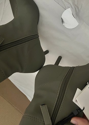 Zara Kadın Haki  Topuklu Bot - Görsel 5