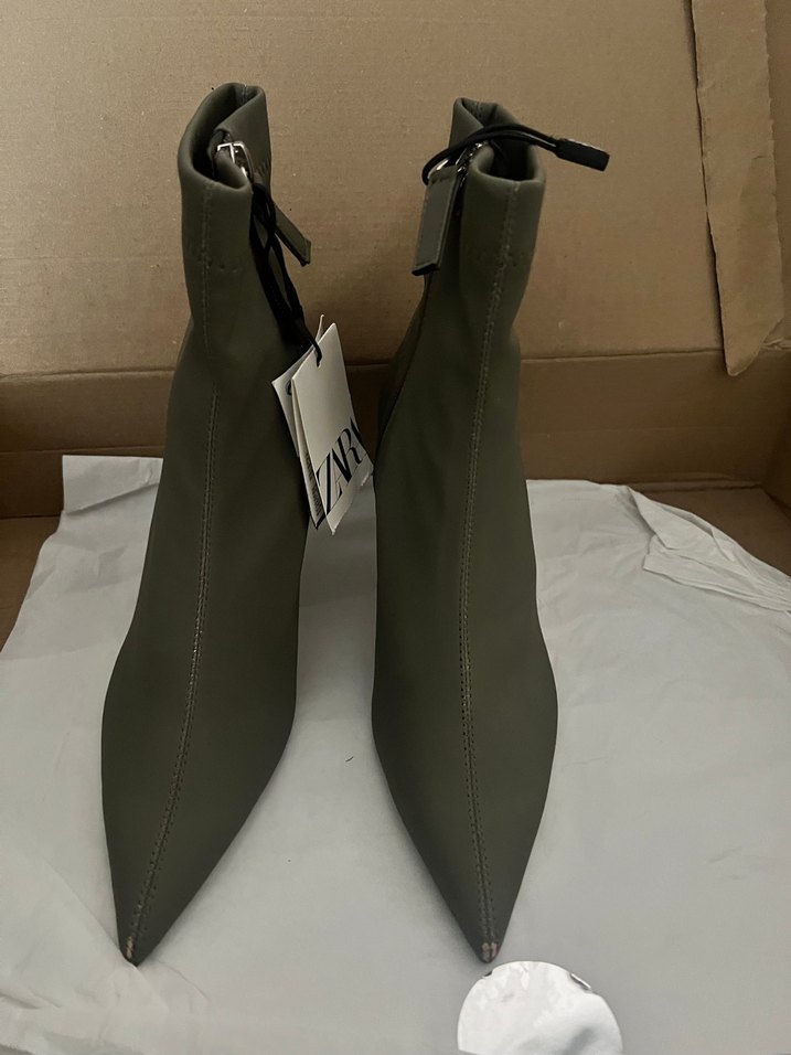 Zara Kadın Haki  Topuklu Bot - Görsel 4