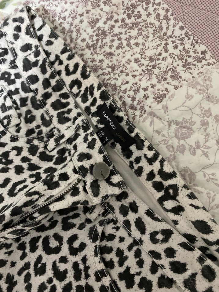 Kadın Leopar Desenli Uzun Jean Pantolon - Görsel 2