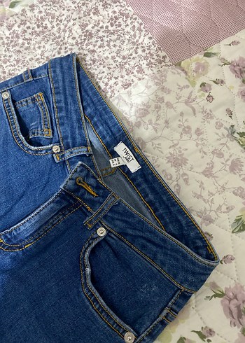 Kadın Mavi Denim Kot Pantolon - Görsel 2