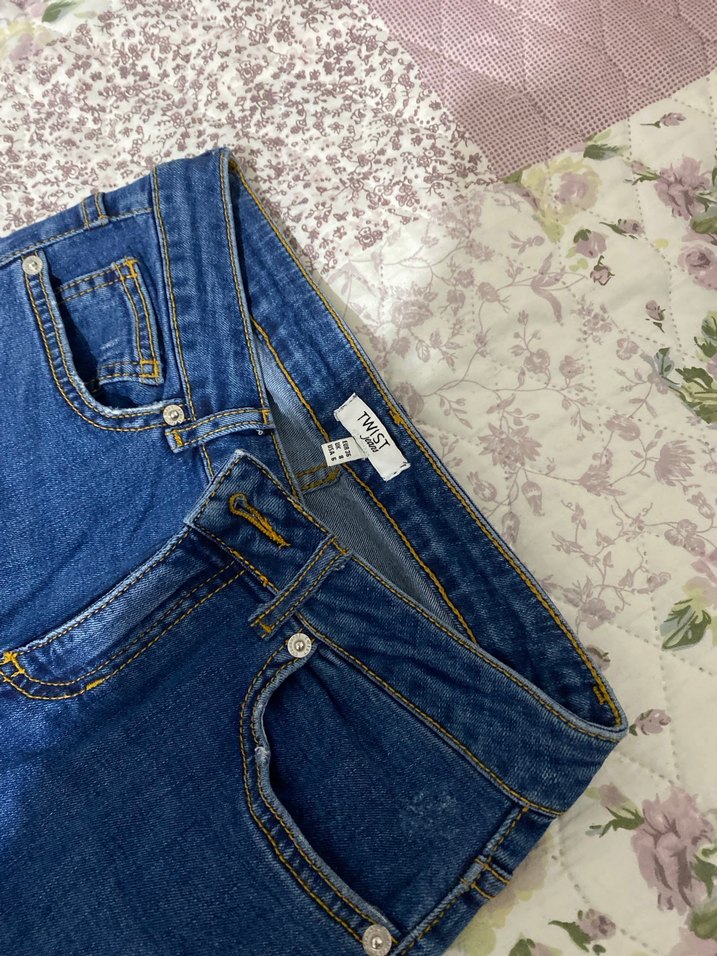 Kadın Mavi Denim Kot Pantolon - Görsel 2